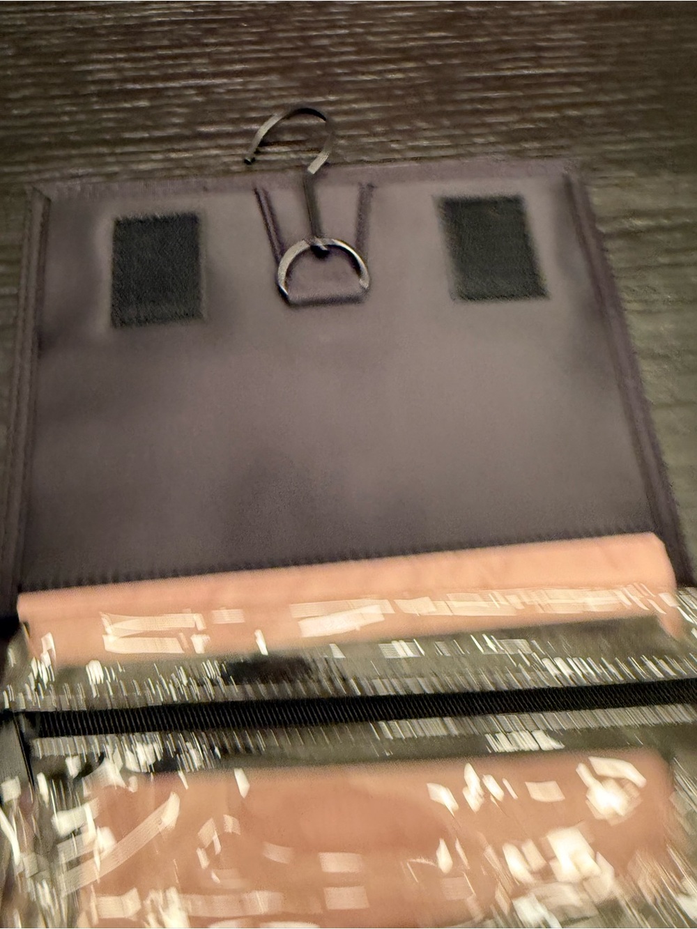 NWOT Mary Kay Black & Pink Rolled Folded Hanging Cosmetic Case Toiletry Bag - Picture 4 of 6